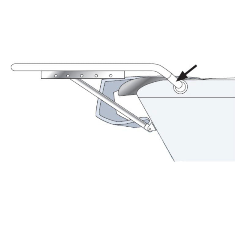 Bowsprit 750 mm med bøjestige (komplet)