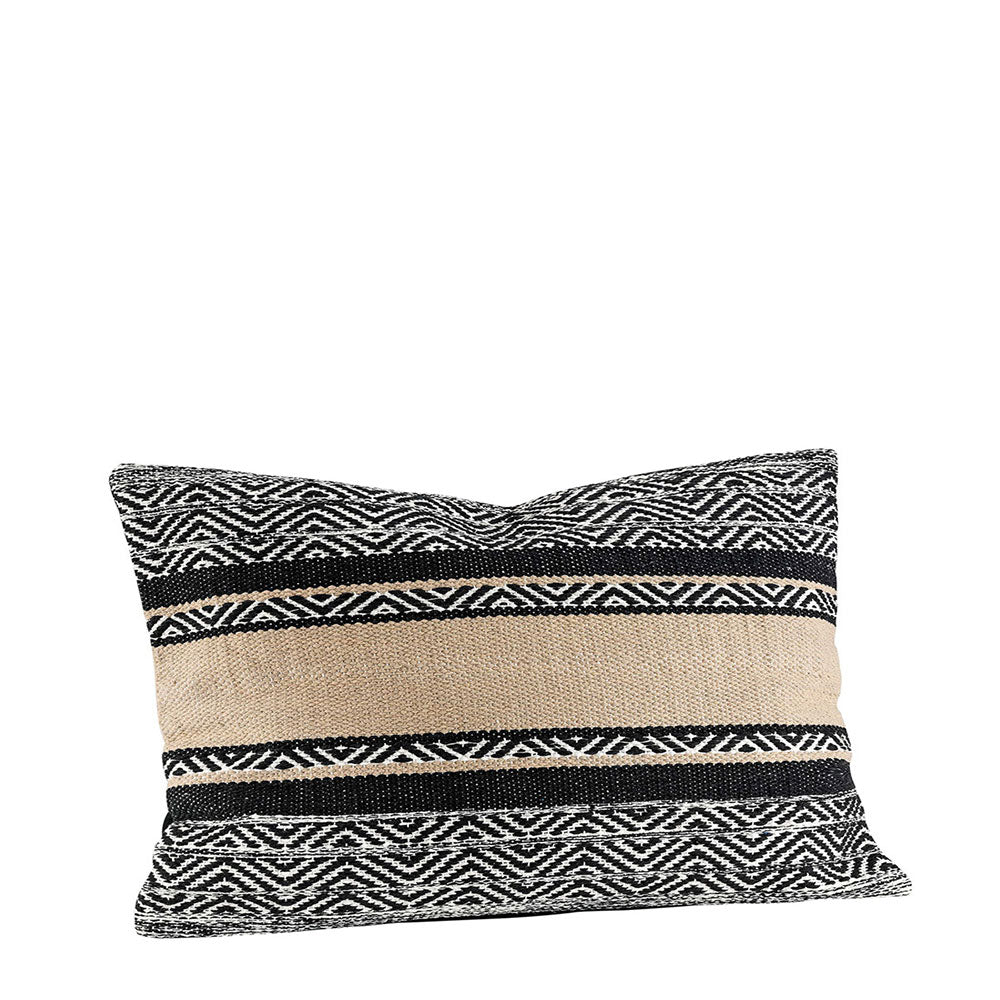 POLLENCA Kuddöverdrag 60x40 svart-vit-beige