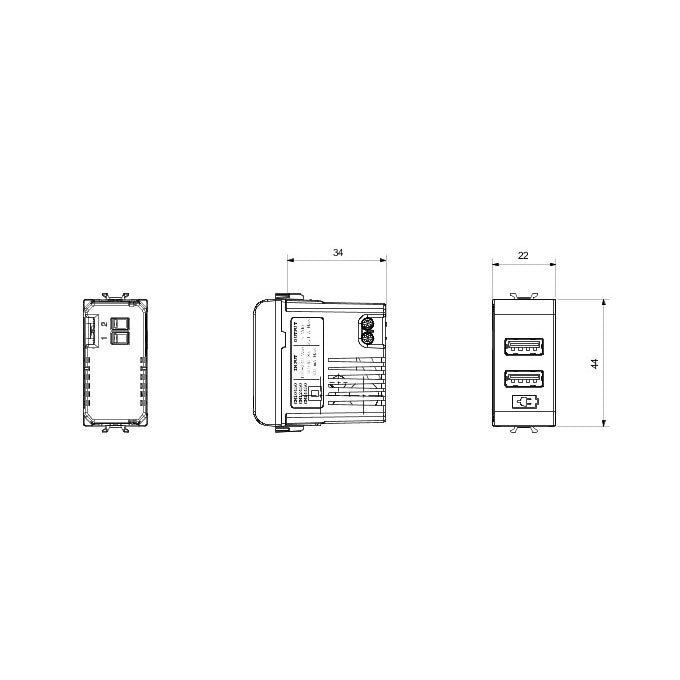 PRISE USB DOUBLE GEWISS GW12450 1G