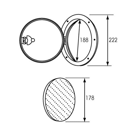 Trappe d'inspection ronde NordWest 168MM, Ø extérieur 222MM