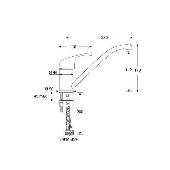 Rubinetto miscelatore cromato NordWest per cucina