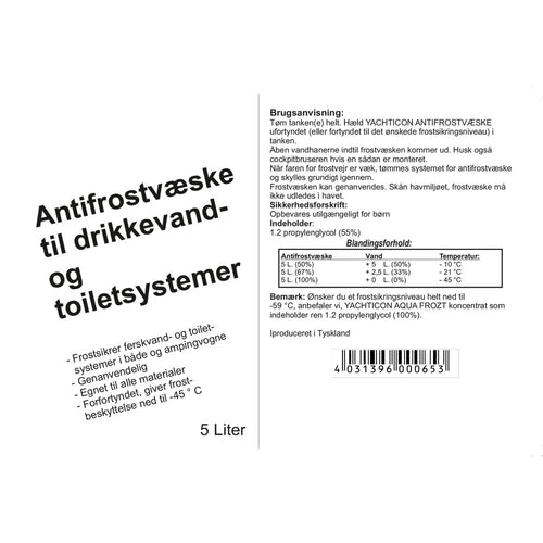 ANTIFRYS FÖR DRICKSVATTEN OCH TOALETSYSTEM 5L