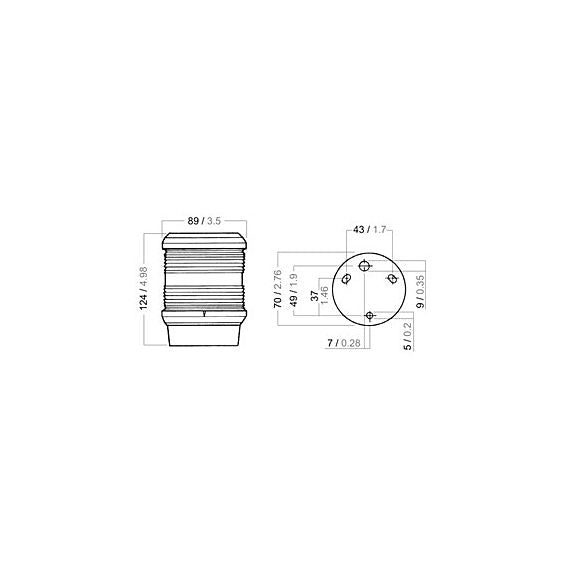 Aqua Signal Serie 40-12V WEIßER ANKERLICHT